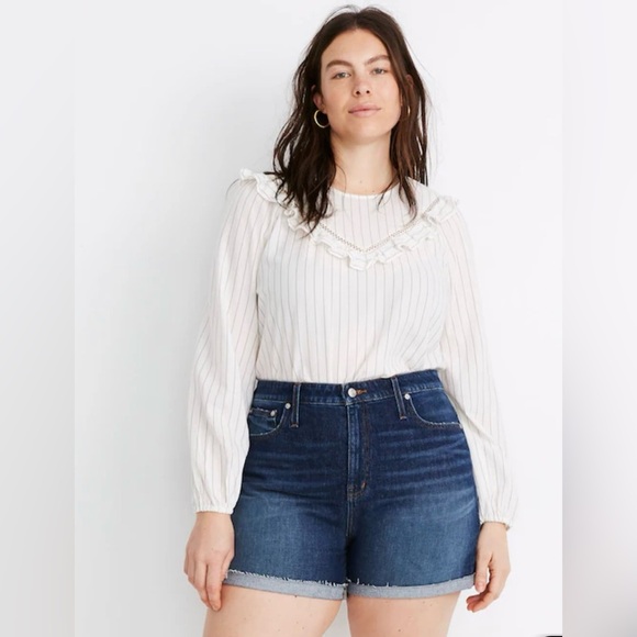 Madewell Curvy High-Rise Denim Shorts in Canterdale Wash size 32 AJ244 - Picture 1 of 10